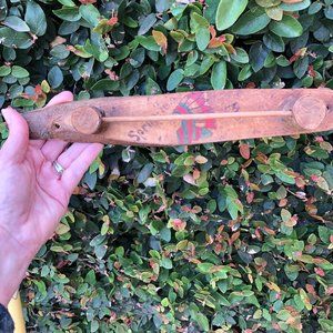 Vintage Wooden Souvenir Tie / Towel Rack Handmade